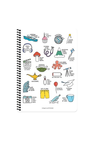 Hisli Şeyler A4 Çizgili Spiralli Stickerli Defter Dinlenmek İstiyorum