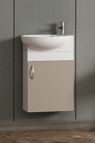 Lale 45 Cm Beyaz-selenit Mdf Seramik Lavabolu Asma Alt Banyo Dolabı