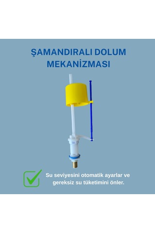 Wasseberg Rezervuar İç Takımı Tam Set Şamandıralı Dolum Ve Boşaltma Mekanizması, Pirinç Su Giriş Bağlantılı, Sızdırmaz Conta Ve Montaj Aparatları Dahil Açık Ahşap
