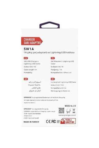 Lightning 5w 1a Şarj Aleti - Beyaz- Tek Ebat