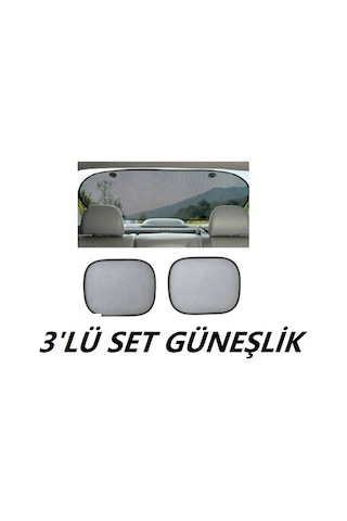 Araç Oto Cam Güneşlik Arka Cam Vantuzlu Güneş Koruyucu 3 'Lü Set