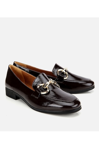 Hotiç Kadın Rugan Deri Kahverengi Tokalı Klasik Loafer 01ayh312420a480 01ayh312420a480 Kahverengi