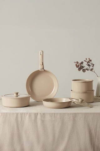 Cookpro Vizon 15 Parça Ayrılabilen Saplı Iç Içe Geçebilen Indüksiyonlu Seramik Kaplama Tencere Seti Vızon Vizon