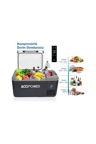 Acopower V18 12/24/220volt 18litre Kompresörlü Outdoor Oto Buzdolabı Akü Dahil Değildir