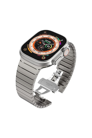 iOS Uyumlu Watch Ultra 49MM Metal Baklalı Paslanmaz Çelik Stainless