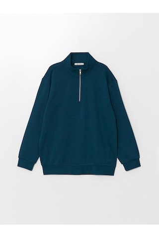 Lcw Dik Yaka Uzun Kollu Erkek Sweatshirt Taş