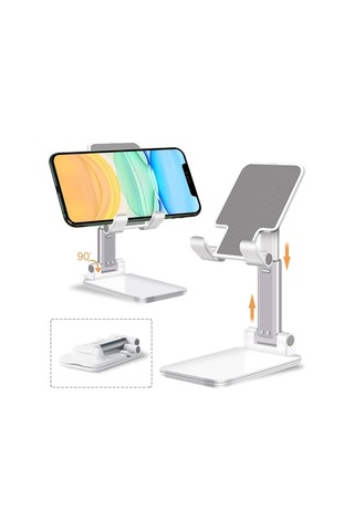 İphone İpad Için Uyumlu Masa Cep Telefonu Tutucu Standı Xiaomi Ayarlanabilir Masaüstü Tablet Tutucu Evrensel Masa Cep Telefonu Standı Beyaz 支架