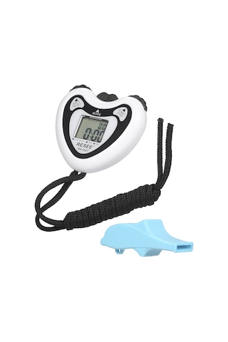 Lemestar Beyaz Elektronik Kronometre Rs-007 - 0.01 Saniye Hassasiyet, 2 Set Hafıza Ve İçinde İpler