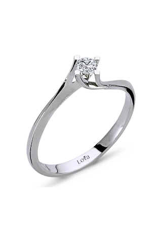 Lova D Renk 0,14 Karat Pırlanta Tektaş Yüzük - 1060051