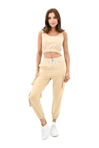 Koza Butik Kadın Askılı Crop Bluz Detaylı Eşofman Takımı 3715-23 001