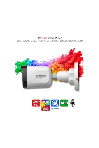 Hac-b1a21p-u-ıl-a Bullet Kamera 1080p 30m Renkli Gece Görüş Dahili Mikrofon Ahd Ip67