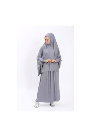 Asya Model Namaz Elbisesi -gri Gri