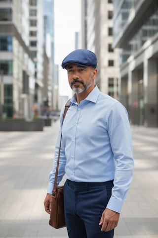 Eleven Merket Lacivert Yazlık London Kasket Şapka İtlyan Kalıp Kasket Lacivert