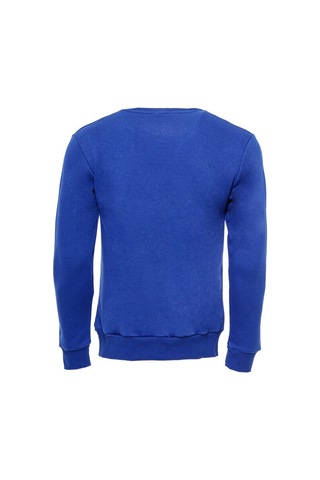 Wessi Koyu Mavi Desensiz Bisiklet Yaka Sweatshirt Koyu Mavi