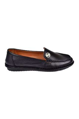 Beety %100 Deri Comfort Kadın Babet Bee-228 Siyah Siyah