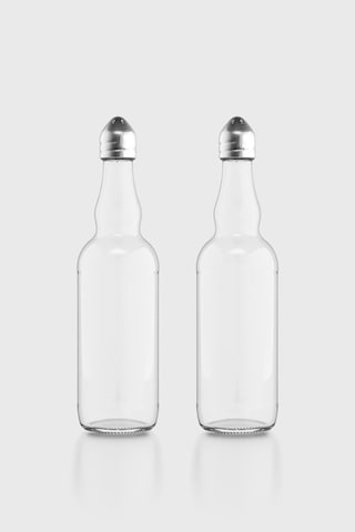 Renga Shaky 100 Ml Metal Kapaklı 2'li Cam Tuzluk Seti 121005 Gümüş