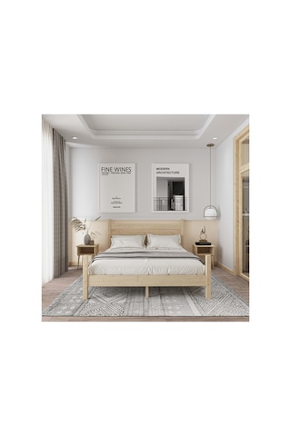 Urban Model Masif Ahşap Karyola Ve 2 Komodin Set