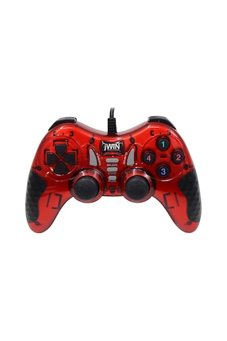 JWIN USB-1245 PC Gamepad Bilgisayar Oyun Kolu - Kırmızı