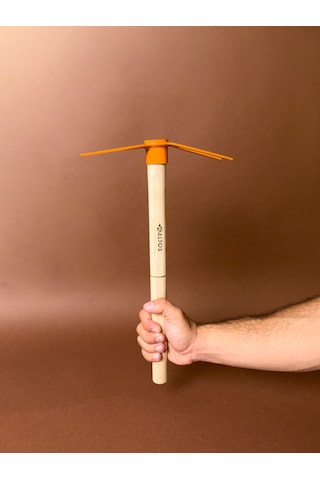 Çift Uçlu Bahçe Çapası 41 Cm Ahşap Saplı, Çatal Ve Yassı Uçlu