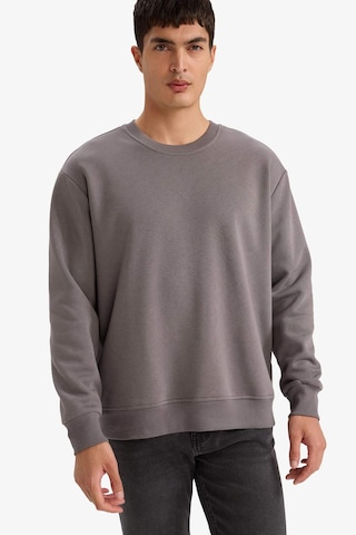 Defacto Relax Fit Bisiklet Yaka Kalın İçi Yumuşak Tüylü Basic Düz Sweatshirt T5139az25augr438 Gri