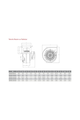 Bahçıvan BDRAS 120-60 2400 D/D 220/230 volt Monofaze Aluminyum Gövdeli Salyangoz Fan Öne Eğimli