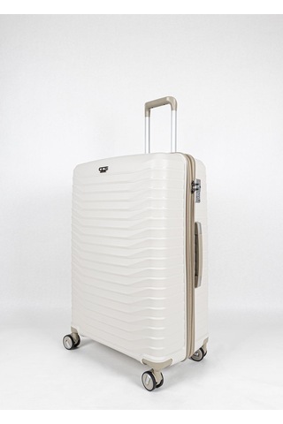 Ultra Dayanıklı 3'lü Set Valiz & Bavul Krem-1523 Krem