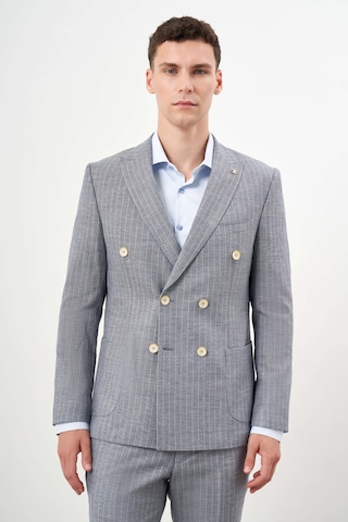 Morven Erkek Lacivert Keten Trend Kruvaze Slim Fit Sivri Yaka Takım Elbise 24ys001010200 Lacivert