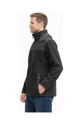 Softshell Polar Ceket Unisex, 3 Cepli, Rüzgar Kesici & Sıcak Tutan Siyah