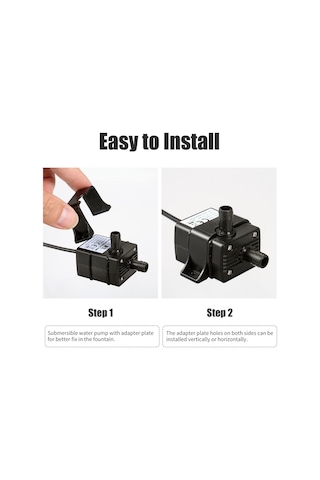 Geeroyoo Usb Fırçasız Su Pompası - Akvaryum Ve Küçük Su Özellikleri İçin Ultra Sessiz 120l/h Dolaşım Pompası