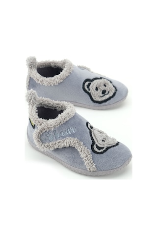 Gezer Erkek Çocuk Kışlık Pvc Rahat Taban Tek Cırt Cırtlı Ayarlanabilir Kemer Ev Okul Kreş Panduf Aya Gri