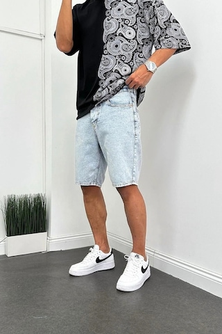 Kaizer Denim Erkek Buz Mavisi Baggy Şort Buz Mavi