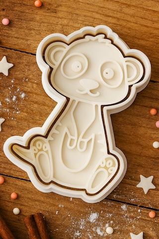 Hayvan Temalı Kurabiye Kalıbı - Sevimli Mirket Şekilli Kurabiye Fondan Hamur Kalıbı Beyaz