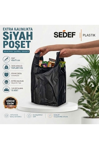 45x75 Kalın Siyah Atlet Poşet