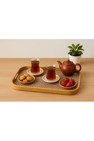 Dekorasyaa Bambu Dikdörtgen Tepsi 46x33x5cm Bambu