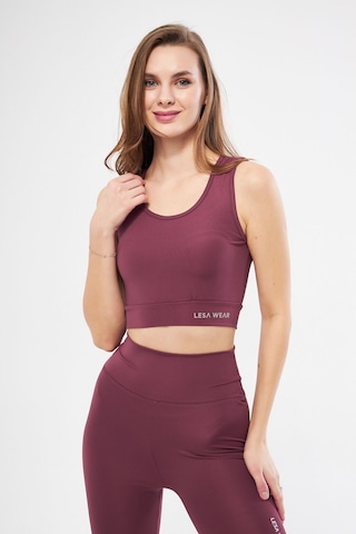 Lesa Wear Halter Yaka Spor Sütyeni Crop Top Gülkurusu