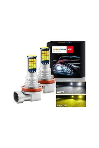 Ebitda 2 Adet V6 H11 Dc9-36v 30w 3000lm Ip65 Araba Led Çift Renkli Sis Lambası, 30led Smd-2525 Diğer