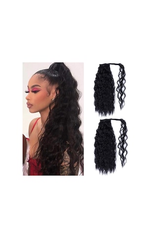 Kadınlar İçin 2 Siyah Kıvırcık Peruk