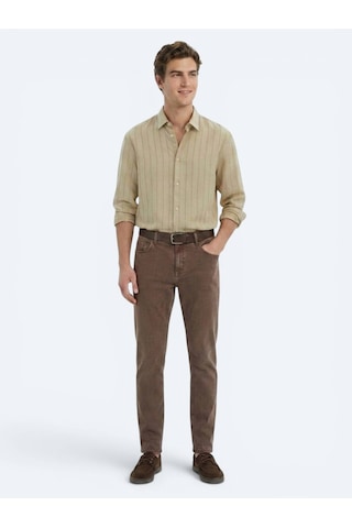 Kip Kahverengi Regular Fit Denim %100 Pamuk Pantolon