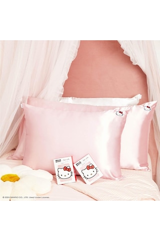 Hello Kitty X Fermuarlı Saten Yastık Kılıfı, 66 X 48 Cm Pembe