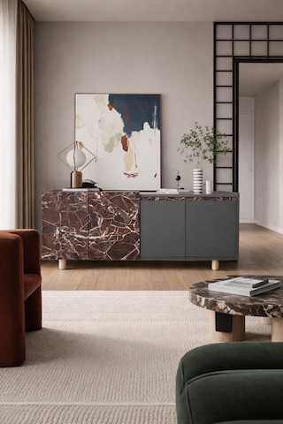 Ravenna Modern Konsol 180 Cm Mermer Desen - Antrasit Bordo -antrasit