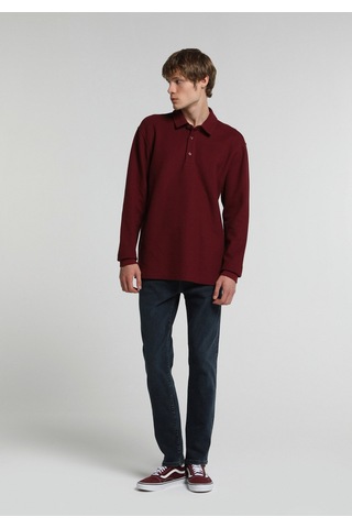 Colin's Colins Relaxed Fit Polo Yaka Düz Erkek Mor Uzun Kol Tişört Cl1083184 Q1.v1 Plm
