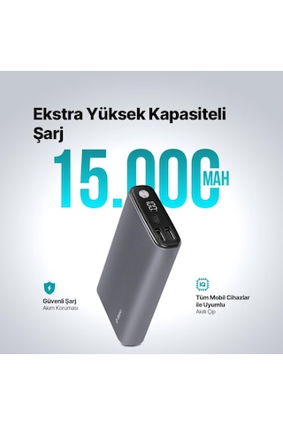 Ttec 2BB216 Recharger Pro LCD 15.000 mAh Pd 65 W Taşınabilir Hızlı Şarj Aleti