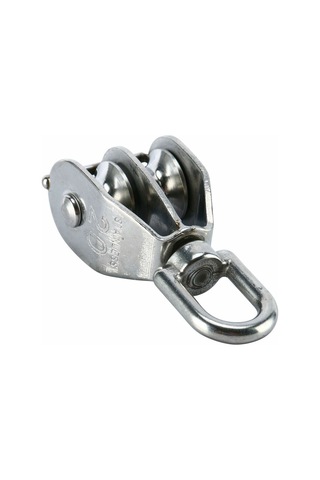 2'li Paket 304 Paslanmaz Çelik Çift Kasnak Bloğu Ve Çift Kasnak Döner Kancası M20