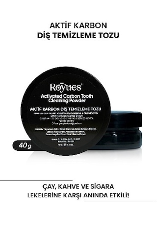 Royues Aktif Karbon Diş Tozu Diş Beyazlatma Tozu 40 G
