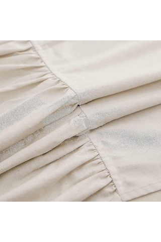 Rustik Fırfırlı Duş Perdesi, Keten Karışımlı Banyo Duş Perdesi, Doğal, 183 X 183 Cm Diğer