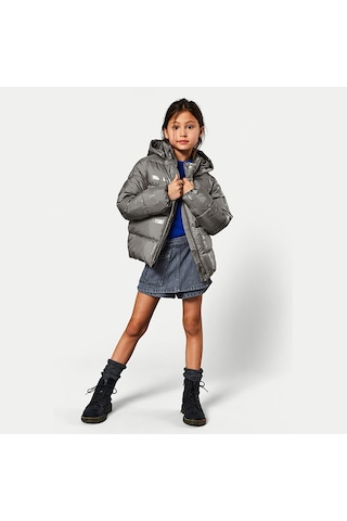 Only Kogmercedes Life Allover Print Çocuk Gri Mont 15327417-des Gri