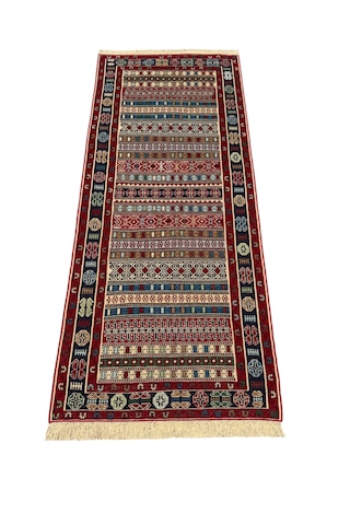 El Dokuma Sıfır İran Sumak Kilimi 84x200 Yün Yolluk