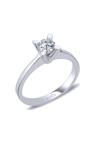 Lova D Renk 0,41 Karat Pırlanta Tektaş Yüzük - Hrd - 1010139