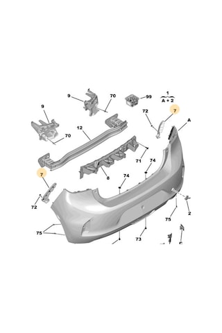 Opel Corsa F Arka Tampon Braketi Sağ Mette Marka 754k5336