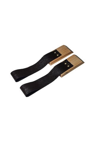 Doğal Ahşap Duvar Deri Kemerli Raf Ayağı 2li Set Raf dahil değil